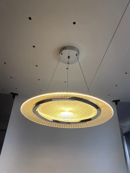Подвесная LED люстра круглая в белом корпусе и современном дизайне CAMELIA R 60 Вт 10576 фото