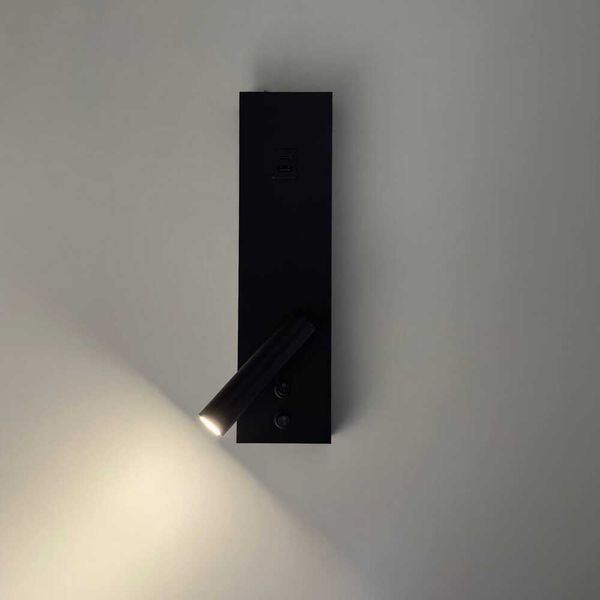 Настінний світильник LED бра чорне BITRIX-W USB+TYPE-C 15W 553105 фото