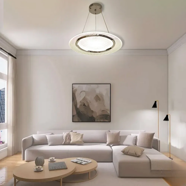 Подвесная LED люстра круглая в белом корпусе и современном дизайне CAMELIA R 60 Вт 10576 фото