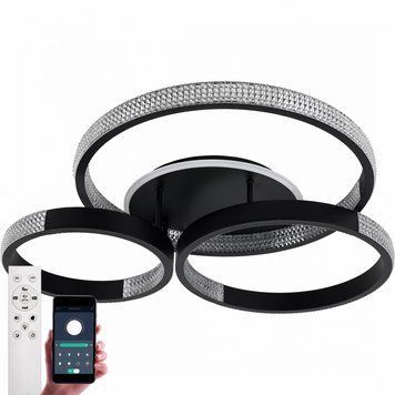 Люстра LED сучасна кругла чорна з пультом AKRILIKA ROUND 100W 4R BLACK/CLEAR AKRILIKA ROUND 100W 4R BLACK/CLEAR фото