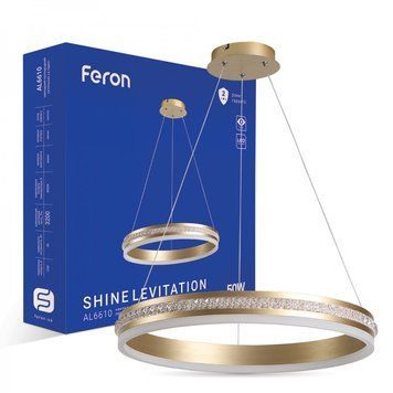 Підвісна LED люстра кругла в золому корпусі та сучасному дизайні AL6610 SHINE LEVITATION 50Вт 4000K 40284 фото