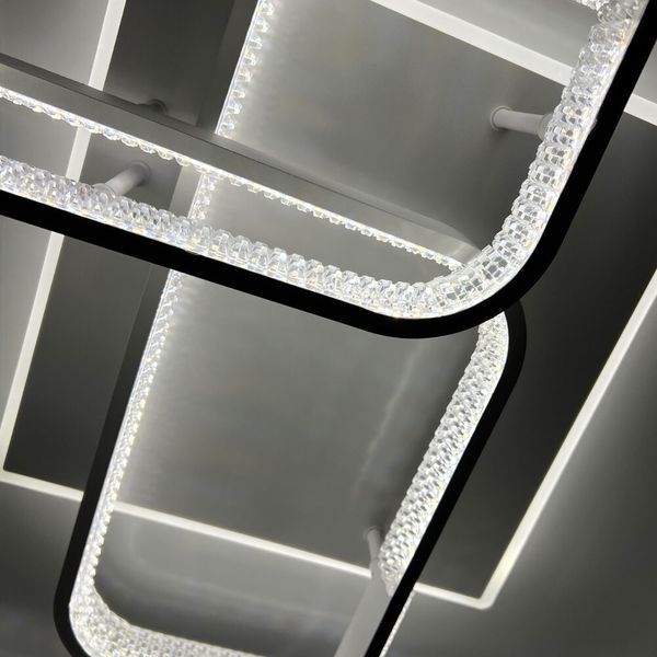 Люстра LED сучасна квадратна біла з пультом AKRILIKA SQUARE 130W 4S WHITE/CLEAR AKRILIKA SQUARE 130W 4S WHITE/CLEAR фото