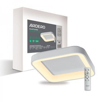 Люстра LED минималистическая квадратная потолочная белая с пультом AL6076ARD GLOW 72Вт 8108 фото