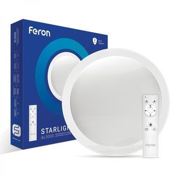 Люстра LED минималистическая круглая потолочная белая с пультом AL5000 STARLIGHT 60Вт 5574 фото