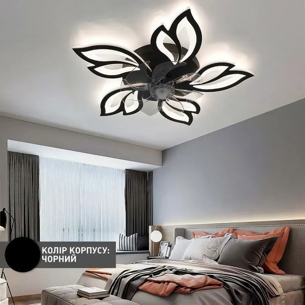 Потолочная люстра-вентилятор Fan Astra Black SMART 85 Вт 3000-6000K с пультом, черная 10580 фото