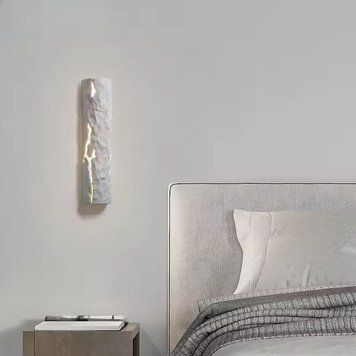 Настенный белый светильник с имитацией камня 39х9 см 2087-90*385 LED 3000-6000K WHITE  2087-90*385 LED 3000-6000K WHITE фото