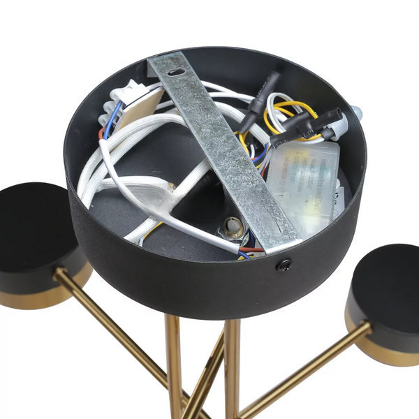 Люстра світлодіодна LED мінімалістична чорна з пультом ASKE 7540 55W RC BK+Bronze  00000111522 фото