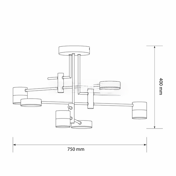 Люстра світлодіодна LED мінімалістична чорна з пультом ASKE 7540 55W RC BK+Bronze  00000111522 фото