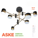 Люстра світлодіодна LED мінімалістична чорна з пультом ASKE 7540 55W RC BK+Bronze  00000111522 фото 1