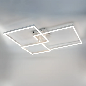 Люстра LED минималистичная квадратная белая с пультом COCO 105W 3S WH 10601 фото