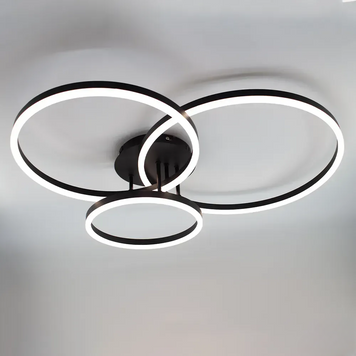 Люстра LED минималистичная круглая черная с пультом COCO 105W 3R BK 10545 фото