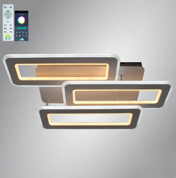 Люстра LED потолочная с пультом минималистичная белая TRIPLEX 3L 110 Вт 10027 фото