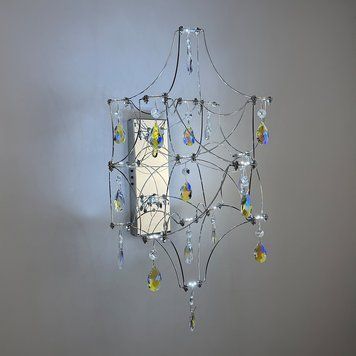 Серебряное бра с переливчатым хрусталем 55х30х35 см WLJ2598-280*300*400 CH+WT WLJ2598-280*300*400 CH+WT  фото