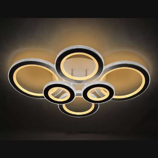 Люстра LED мінімалістична кругла стельова біла з пультом AL6166ARD VIVID 75Вт  7920 фото