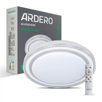 Люстра LED минималистическая круглая потолочная белая с пультом AL6060ARD CRISTAL 72Вт 7875 фото