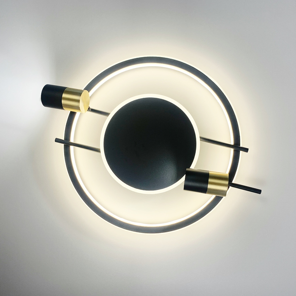 Люстра світлодіодна LED дизайнерська люстра зі спотом чорно-золота MJ53/2+LED  MJ53/2+LED фото