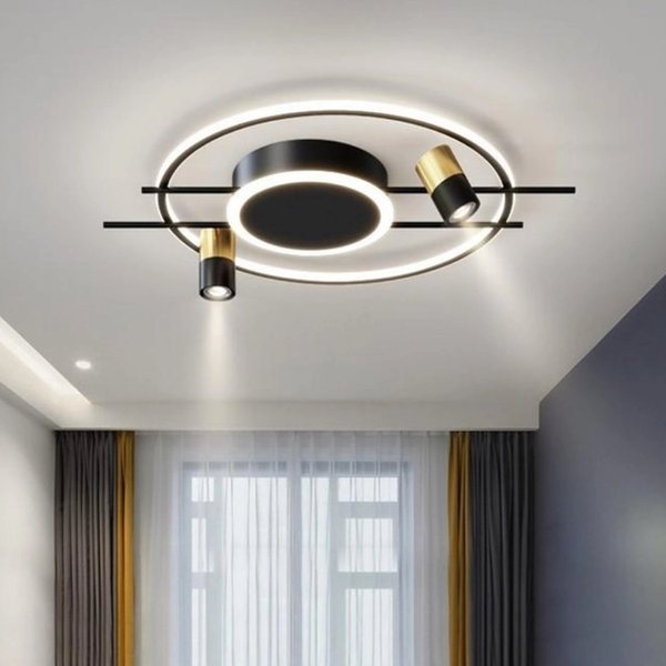 Люстра світлодіодна LED дизайнерська люстра зі спотом чорно-золота MJ53/2+LED  MJ53/2+LED фото