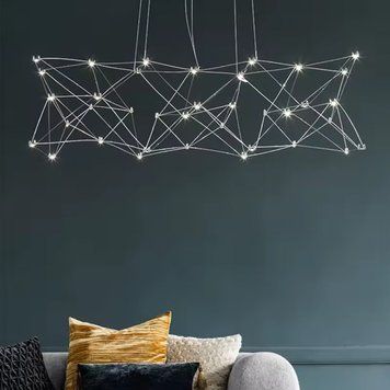 Декоративная люстра в хромированном сетчатом корпусе 105х45 см MJ296-1000*450 CH MJ296-1000*450 CH фото