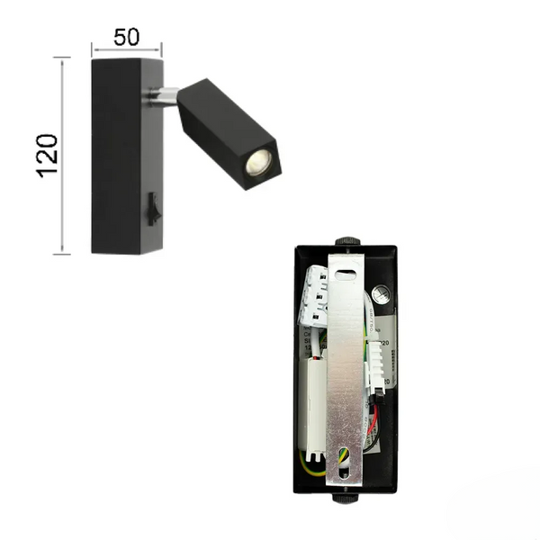 Настенный светильник LED бра черный SIMPLE S 3Вт 10208 фото