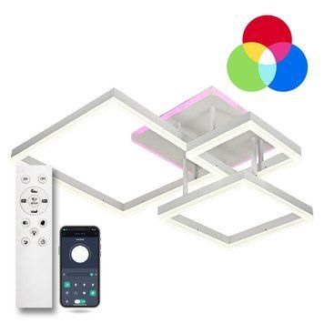 Люстра LED мінімалістична квадратна біла з пультом GENNY SQUARE RGB 105W 4S WHITE GENNY SQUARE RGB 105W 4S WHITE фото