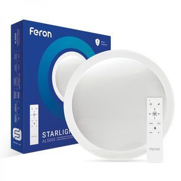 Люстра LED минималистическая круглая потолочная белая с пультом AL5000 STARLIGHT 60Вт с RGB 6396 фото