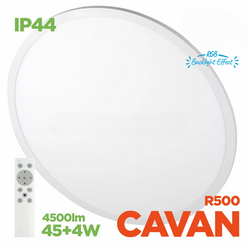 Люстра светодиодная LED минималистичная круглая белая с пультом CAVAN R 500 45+4W RGB Backlight 00000111396 фото