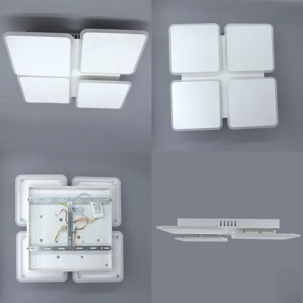 Люстра LED мінімалістична квадратна біла AERO square 70W 4S-ON/OFF 10112 фото