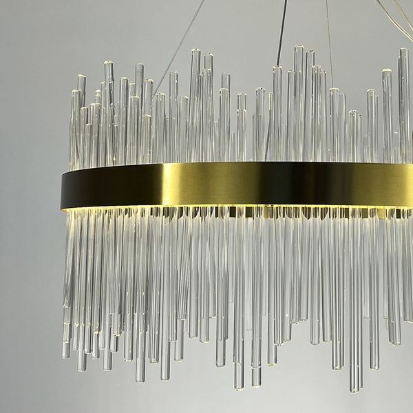 Подвесная LED люстра в изысканном латунном каркасе &Oslash; 60 см J881-600 AB J881-600 AB фото
