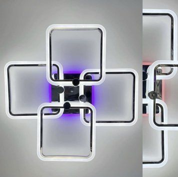 Люстра светодиодная LED минималистичная квадратная хром с пультом A2503/4L CH A2503/4L CH фото