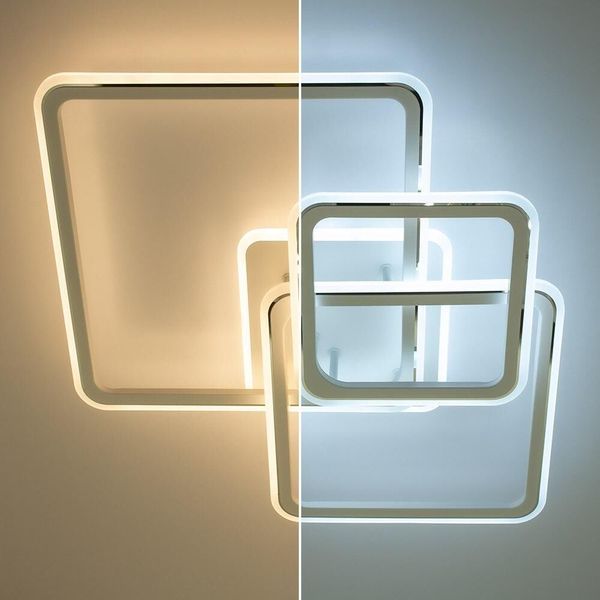 Люстра LED сучасна квадратна біла з пультом SONNE 90W 4S WHITE SONNE 90W 4S WHITE фото