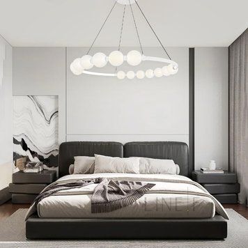 Біла люстра Nordic Pearl з плафонами-перлинками &Oslash; 80 см SG33-800 WT SG33-800 WT фото