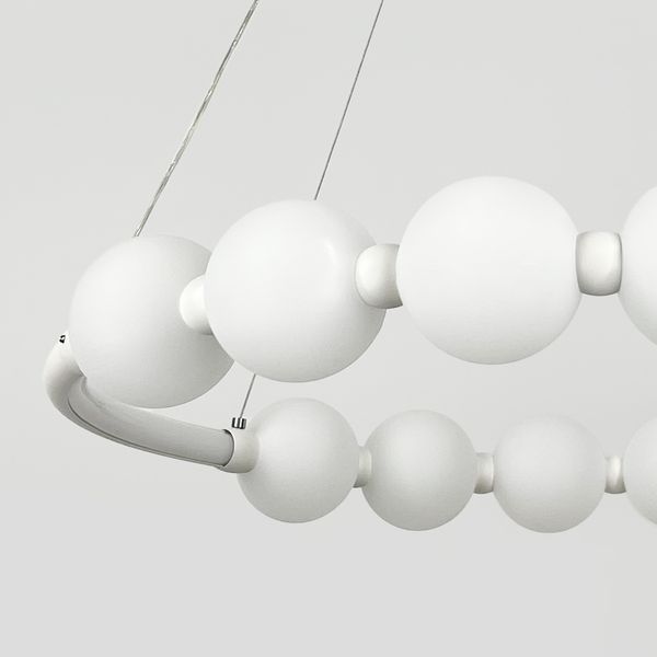 Біла люстра Nordic Pearl з плафонами-перлинками &Oslash; 80 см SG33-800 WT SG33-800 WT фото