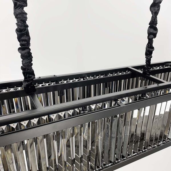 Люстра черная удлиненная с графитовыми пластинами 120х30 см MJ160-L1200 BK+GR MJ160-L1200 BK+GR фото