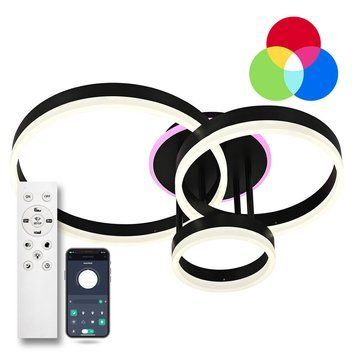 Люстра LED мінімалістична кругла чорна з пультом GENNY ROUND RGB 80W 4R BLACK GENNY ROUND RGB 80W 4R BLACK фото