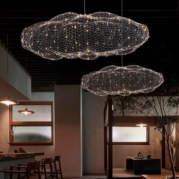 Декоративна люстра-хмаринка LED CLOUD у білому корпусі 100х50 см MJ83-1000 WT MJ83-1000 WT фото