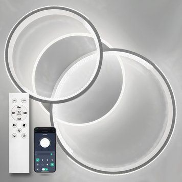 Люстра LED сучасна  кругла біла з пультом AKRILIKA ROUND 80W 3R WHITE/CLEAR  AKRILIKA ROUND 80W 3R WHITE/CLEAR  фото